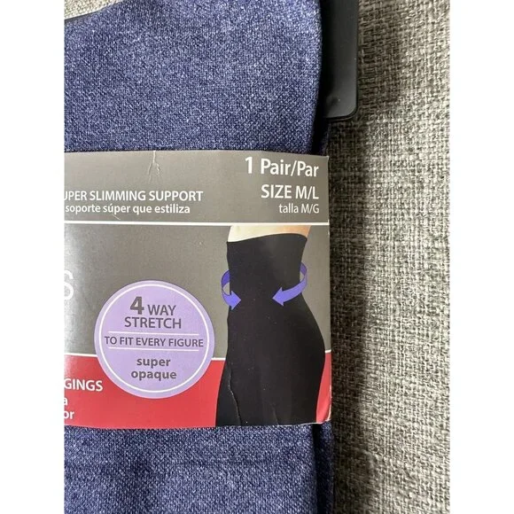 Secret Treasures Womens Leggings Size M/L Control Top Level 3 Blue Shaping Capri - Picture 2 of 4